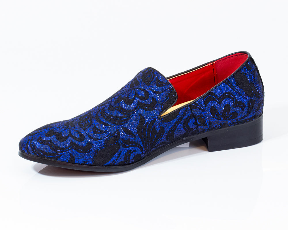 Bow Tie Royal Blue Loafers Mens Premium Black And Blue Loafers For