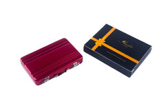Metal Mens pocket sized Red Business Card Holder / Card Case / Visiting Card Case