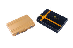 Metal Mens pocket sized Tan Business Card Holder / Card Case / Visiting Card Case