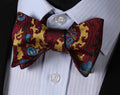 Multicolor Paisley Mens Silk Self tie Bow Tie with Pocket Squares Set - Amedeo Exclusive