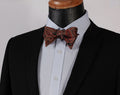 Orange Paisley Mens Silk Self tie Bow Tie with Pocket Squares Set - Amedeo Exclusive