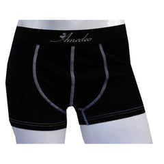 Men's Solid Black Cotton Boxer Briefs Underwear - Amedeo Exclusive