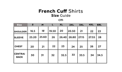 Blue Mens Slim Fit French Cuff Shirts With Cufflink Holes - Casual And Formal